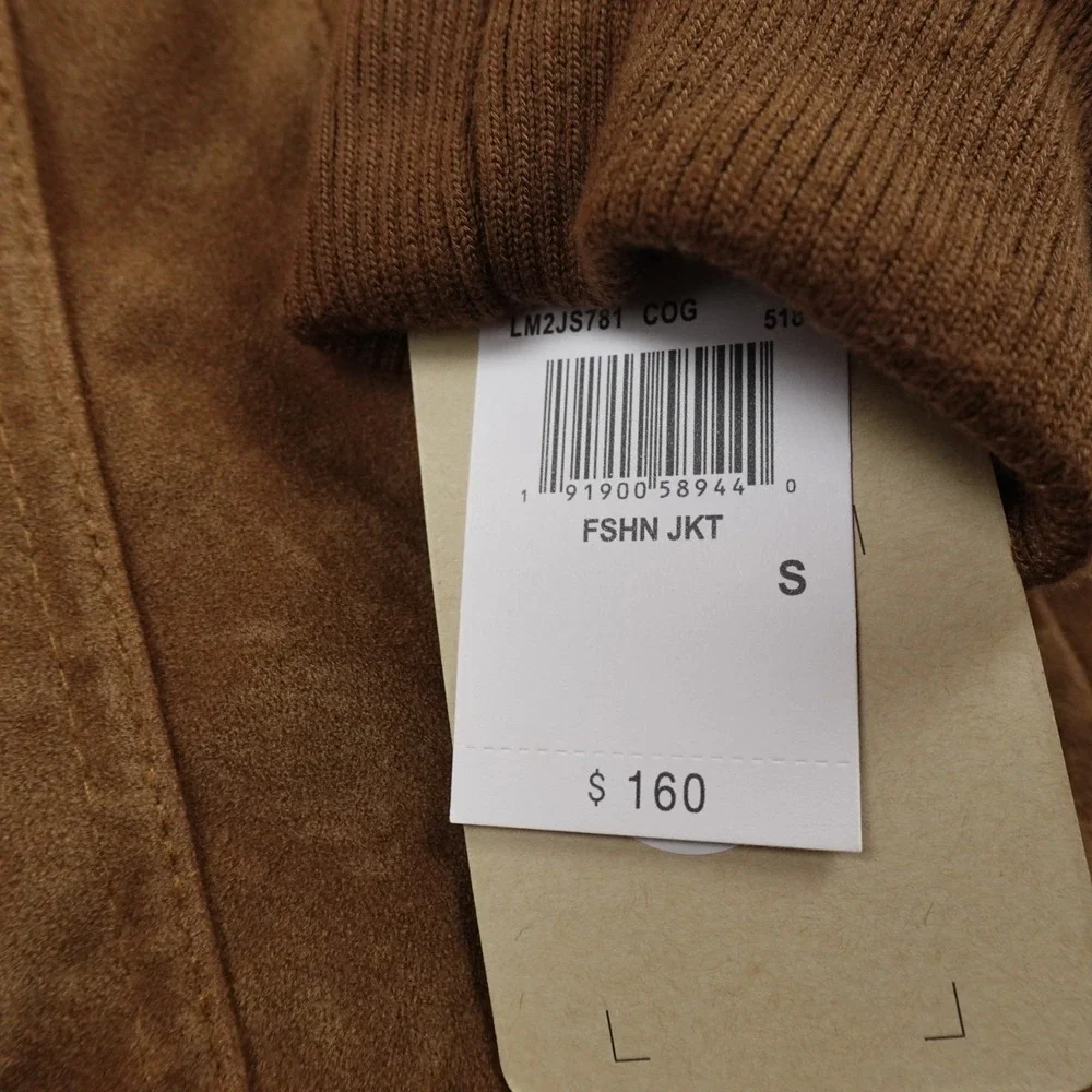 NEW Levis Jacket Mens S Brown Sherpa Lined Faux Suede Trucker Bomber Work Coat - Picture 3 of 13